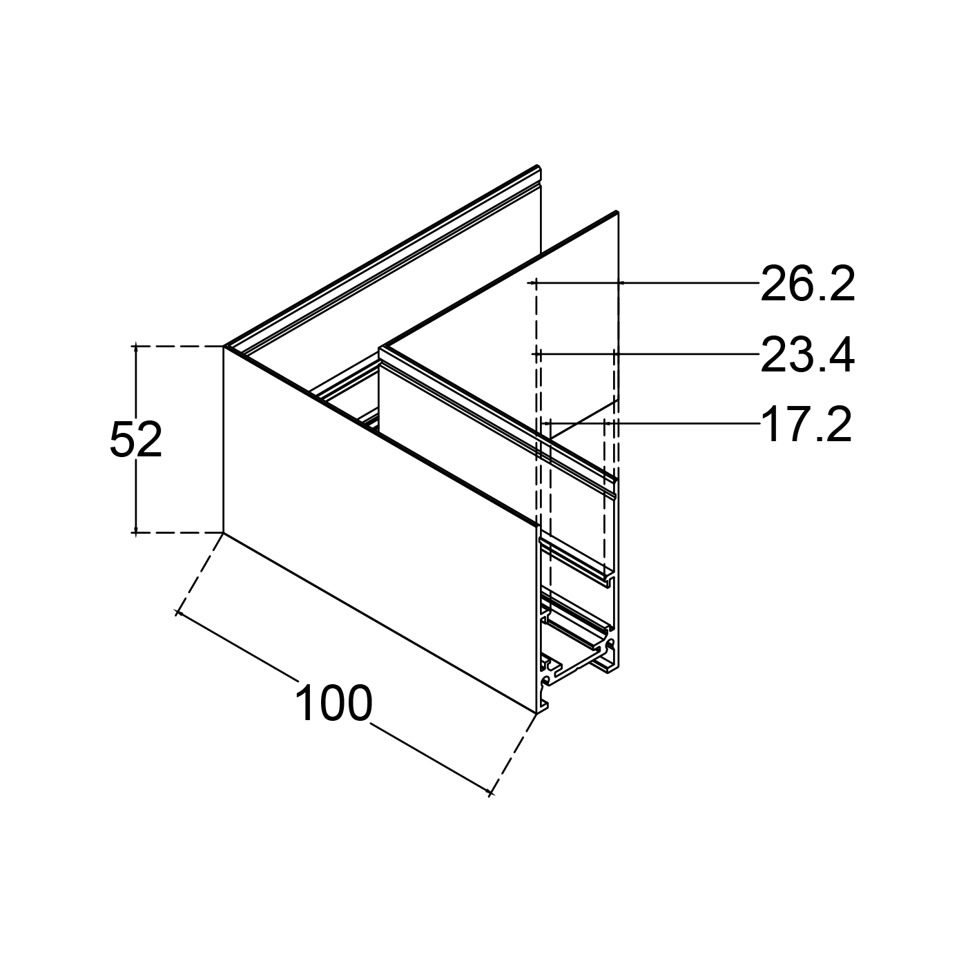 DuraGreen Deco 48V Surface Track Horizontal L Connector