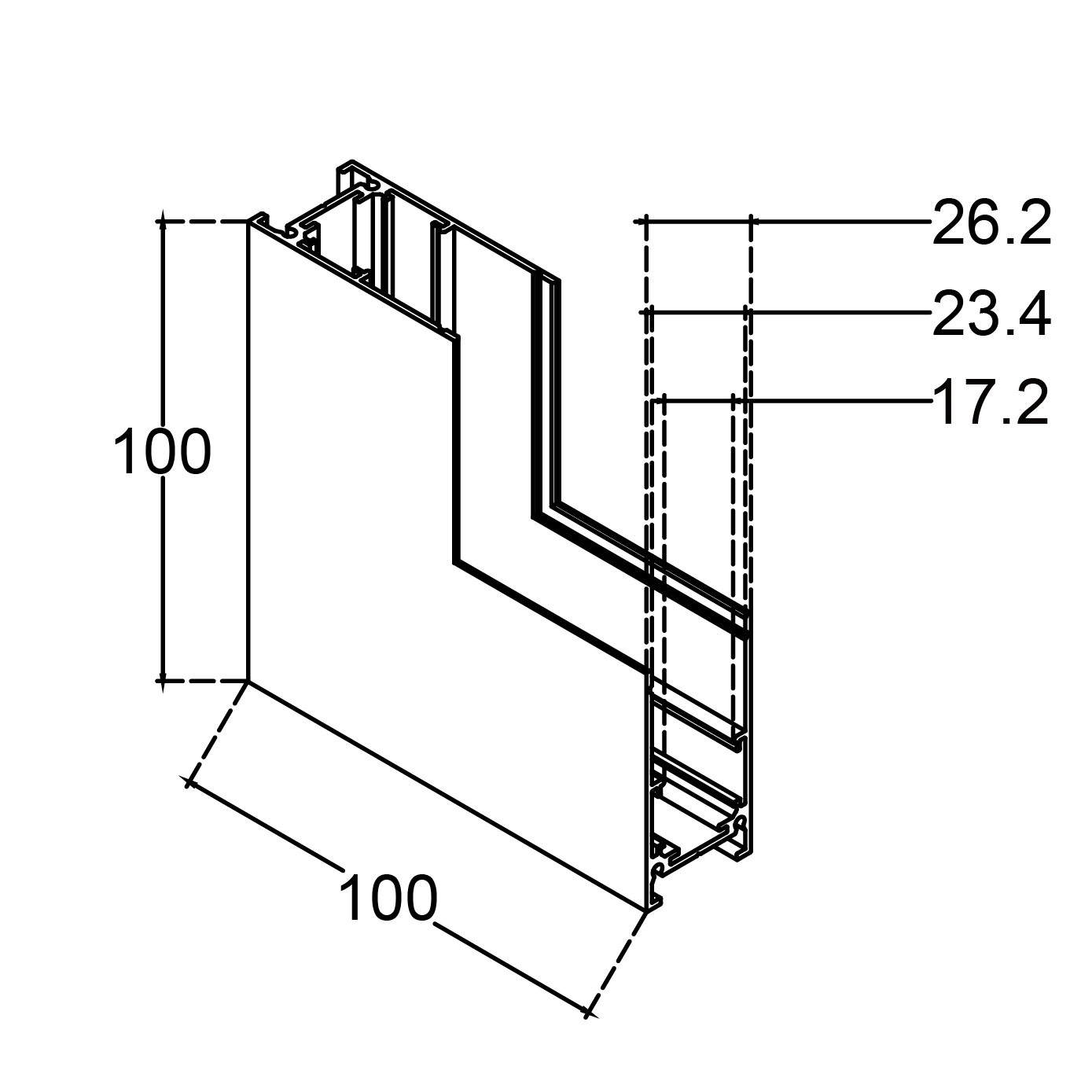 DuraGreen Deco 48V Surface Track Inner Vertical L Connector