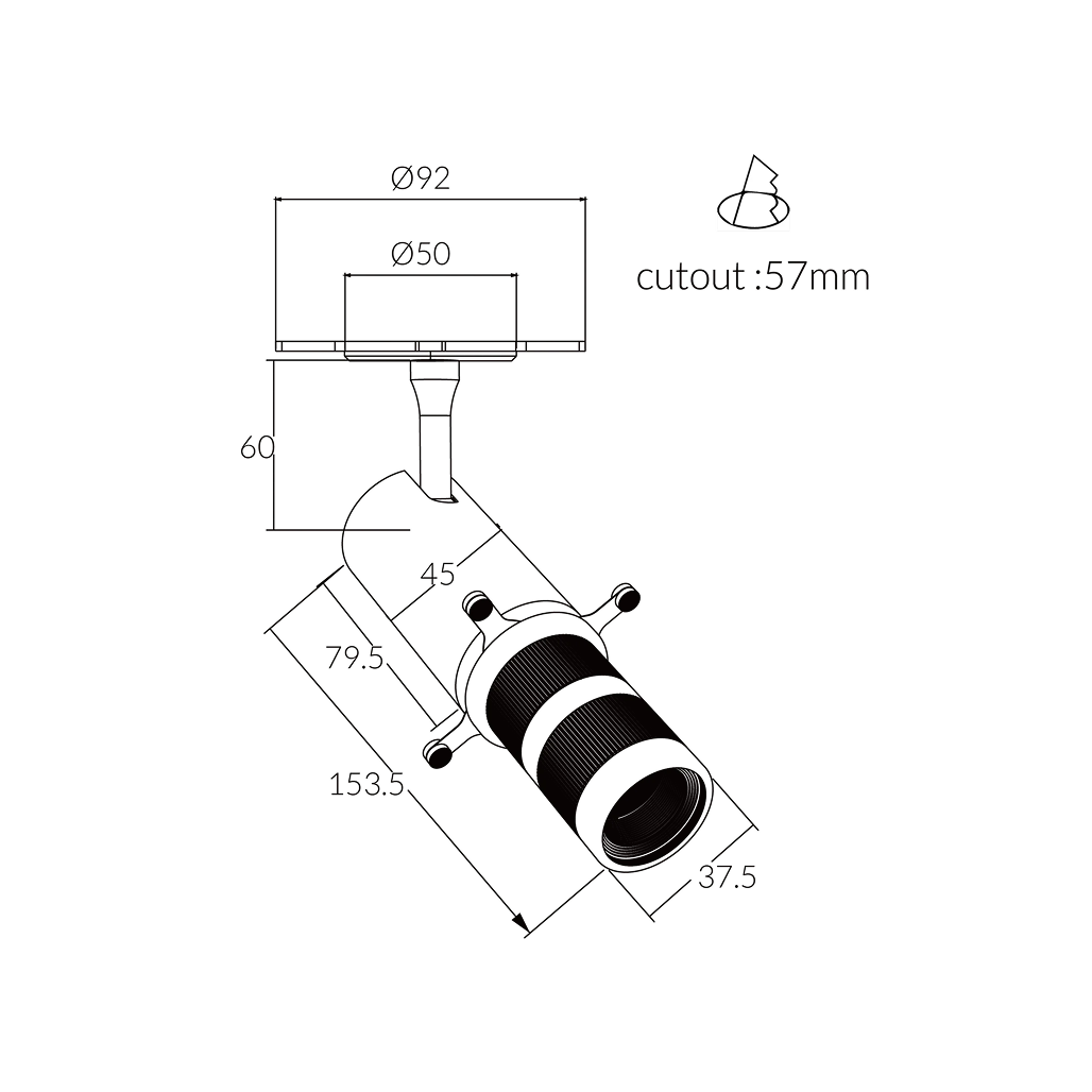 DuraGreen Orbit 45 Trimless Projector Spotlight