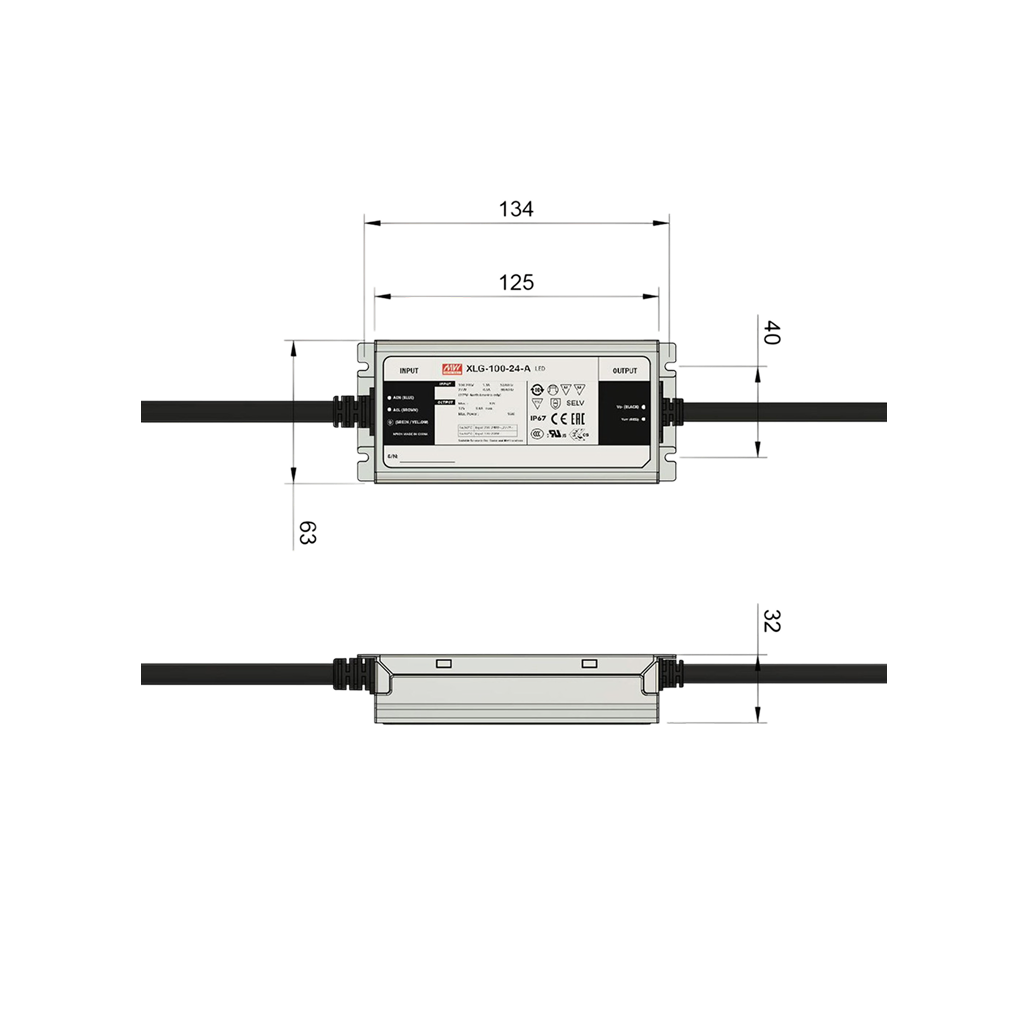 Mean Well 100W Constant Power Mode LED Driver